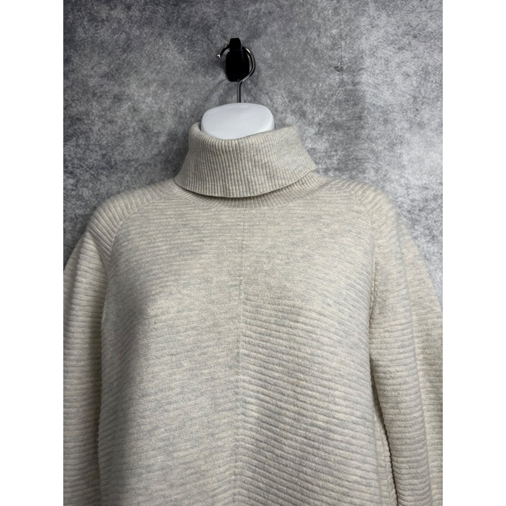 KUHL Women's Solace Sweater Wool Blend Ribbed Cowl Neck in Natural Size Small - Picture 4 of 10